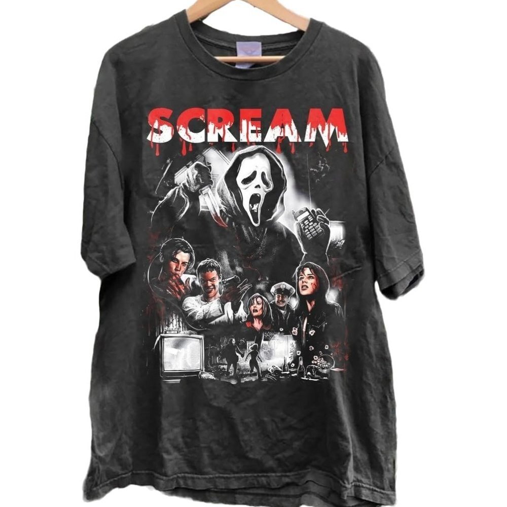 Scream Halloween Tshirt Horror Movie Shirts Retro Spooky Season Shirt 1